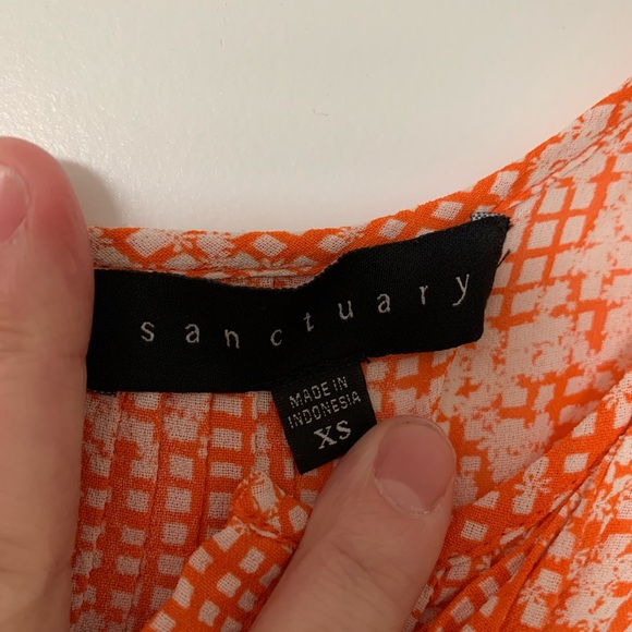 Sanctuary top orange and white XS - Picture 3 of 3